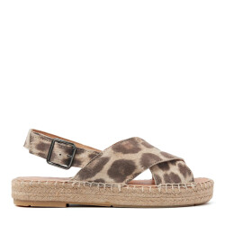 VIA VAI mondi isabella met panterprint platte sandalen dames