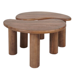 Home67 Salontafel lina mangohout set van 2