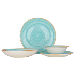 Bonna Serviesset (medium) aqua 24 delig 6 personen porselein