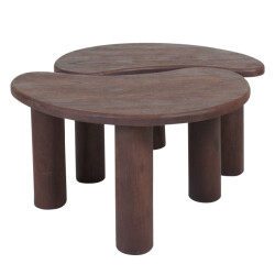 Home67 Salontafel lina espresso mangohout set van 2