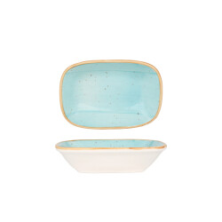 Bonna Serveerschaal aqua porselein 14x10 cm set van 2