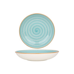 Bonna Diepbord aqua porselein 25 cm (1300cc) set van 6