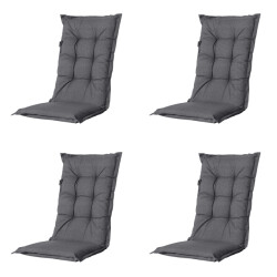 Madison tuinstoelkussen hoge rug manchester grey ca. 123x50 cm set van 4