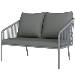 4goodz Outsunny polyrattan 2-zits tuinbank met kussens -