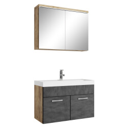 Badplaats Badkamermeubel set paso 02 80 x 40 cm kastanje eiken met donker