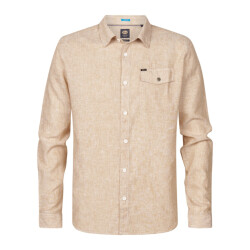 Petrol Industries Men shirt long sleeve uni zand dessin