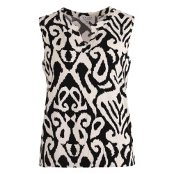 Enjoy Enjoy blouson top ikat print