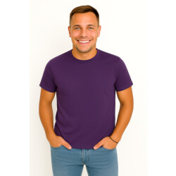 X-Name heren t-shirt purple ronde hals italianstyle