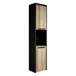 Badplaats Badkamerkast adam 40 x 30 x 170 cm zwart met eiken staande