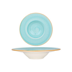 Bonna Pastabord aqua porselein 28 cm (400cc) set van 2