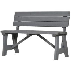 4goodz Stevige tuinbank 2-zits hout met rugleuning 116x56 cm -