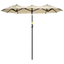4goodz Outsunny duo-parasol 295x152 cm brede parasol zand