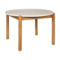 Artichok Teresa houten tuintafel naturel met terazzo blad Ø 120 cm