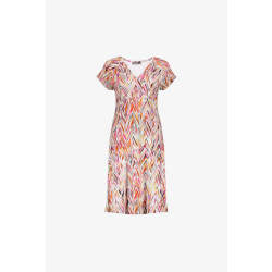 Geisha 57366-60 june 450 dress v-neck short aop pr.03-25-2 red/purple