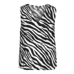 Vero Moda Vmeasy joy sl v-neck top wvn ga ecru dessin