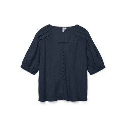 Vero Moda Vmdahlia ss v-neck shirt wvn btq navy