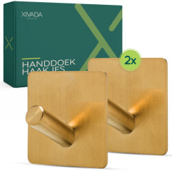 Xivada Handdoekhaak paza rvs 3m tape - set van 2