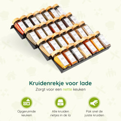 Xivada Kruidenrek lade met potjes 24 kruidenpotjes 240 stickers