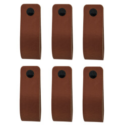 Xivada Leren handgreep juqa boren leer cognac set van 6