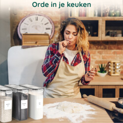 Xivada Voorraadpotten ella 4l 192 stickers - 4 stuks