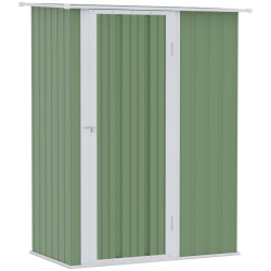 4goodz Outsunny stalen tuinkast balkonkast 84x142x189 cm grijs