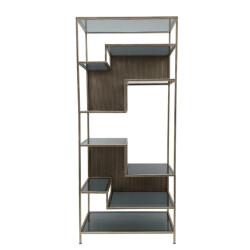 CaliCosy Boekenkast met planken van gerookt glas h180 cm tetris
