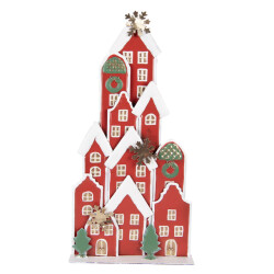 Clayre & Eef Kerstdecoratie beeld huis 28x8x56 cm metaal