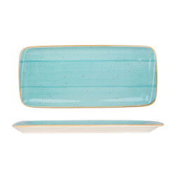 Bonna Serveerschaal aqua porselein 34x16 cm set van 2