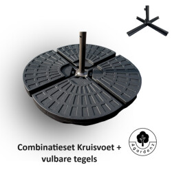 4gardenz ® combinatieset verzwaringsset met parasolvoet kruis 70 kg