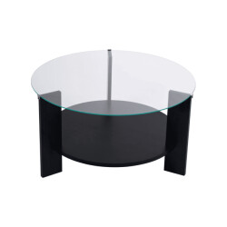 CaliCosy Salontafel met 2 bladen, waarvan één van gehard glas Ø75 cm clara