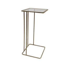 CaliCosy Bijzettafel van goudkleurig metaal en glas l25,5 cm antoinette