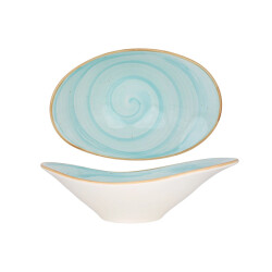 Bonna Serveerschaal aqua porselein 27 cm (750cc) set van 2
