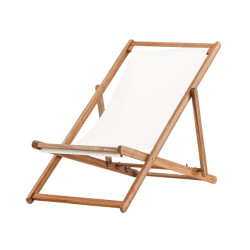Nest Outdoor Eileen houten strandstoel naturel met witte zitting