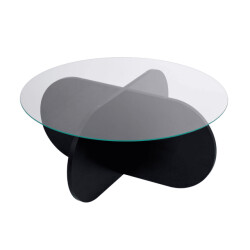 CaliCosy Salontafel met gekruiste poten en blad van gehard glas Ø75 cm aeris