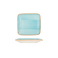 Bonna Serveerschaal aqua porselein 15x14 cm set van 2