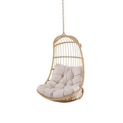 Nest Outdoor Carter rotan hangstoel naturel met zitkussen