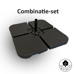 4gardenz ® combinatieset verzwaringsset met parasolvoet kruis vulbaar tot 80 kg