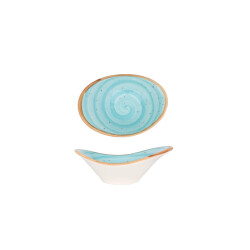 Bonna Serveerschaal aqua porselein 10 cm (45cc) set van 2
