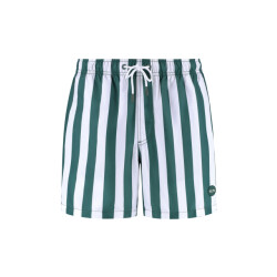 Shiwi Heren zwemshort broad stripe donkergroen/wit
