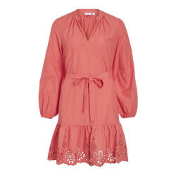 Vila Vikelli v-neck ls short dressln koraal