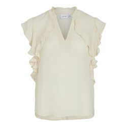 Vila Vivillas v-neck cp top ecru