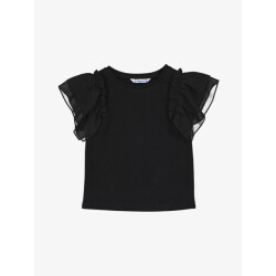 Mayoral Meisjes t-shirt ruches zwart