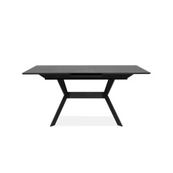 CaliCosy Uitschuifbare eettafel van 160 tot 200 cm, keramisch leisteeneffect en zwart