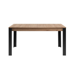 CaliCosy Uitschuifbare eettafel van 150 tot 200 cm, decor artisan eik en zwart tolosa