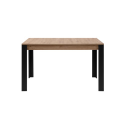 CaliCosy Uitschuifbare eettafel van 100 tot 150 cm, decor artisan eik en zwart tolosa