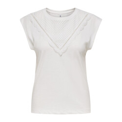 Only Onldelia sl o-neck mix top box jrs off-white
