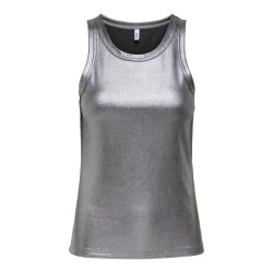 Only Onlsol life sl glitter rib top jrs zilverkleurig