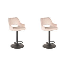 Label51 Barkruk fer naturel velours 47 x 45cm set van 2