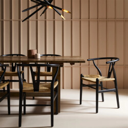 Signature Set van 2 stoelen oslo beuken zwart en riet