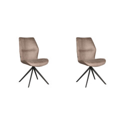 Label51 Eetkamerstoel comfy - micro suede zwart onderstel 64 x 48cm